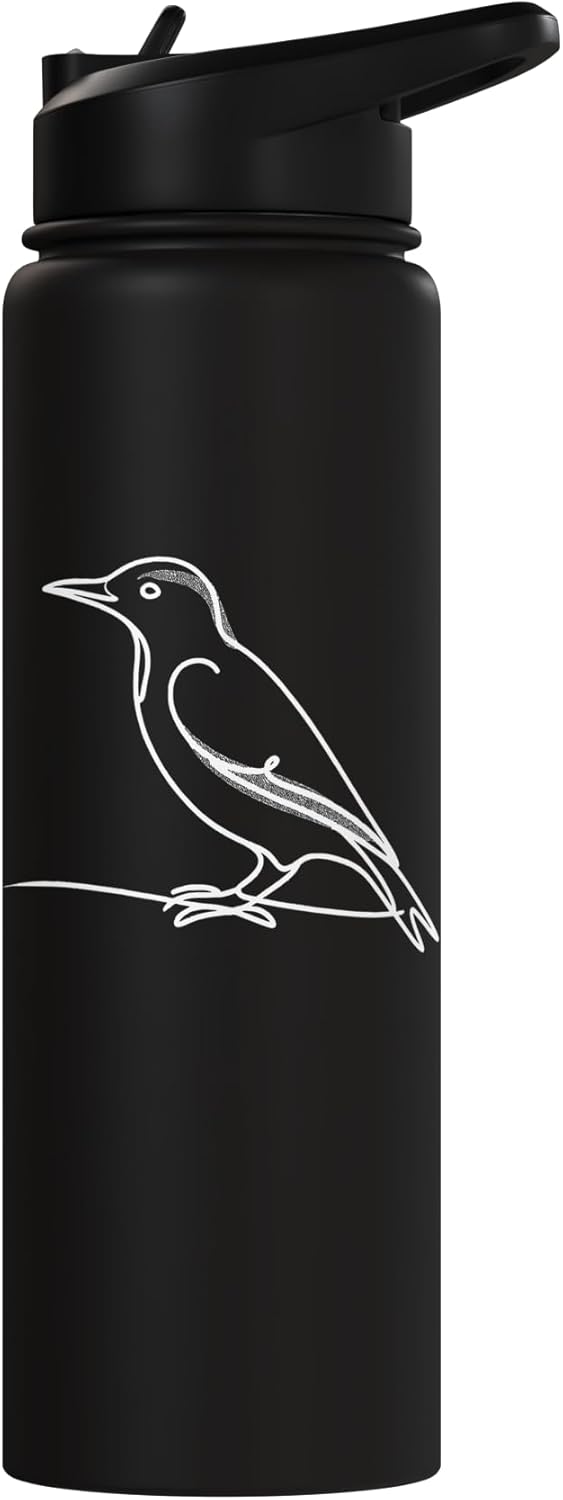 Bottella de agua acero inoxidable aislada para observador de aves