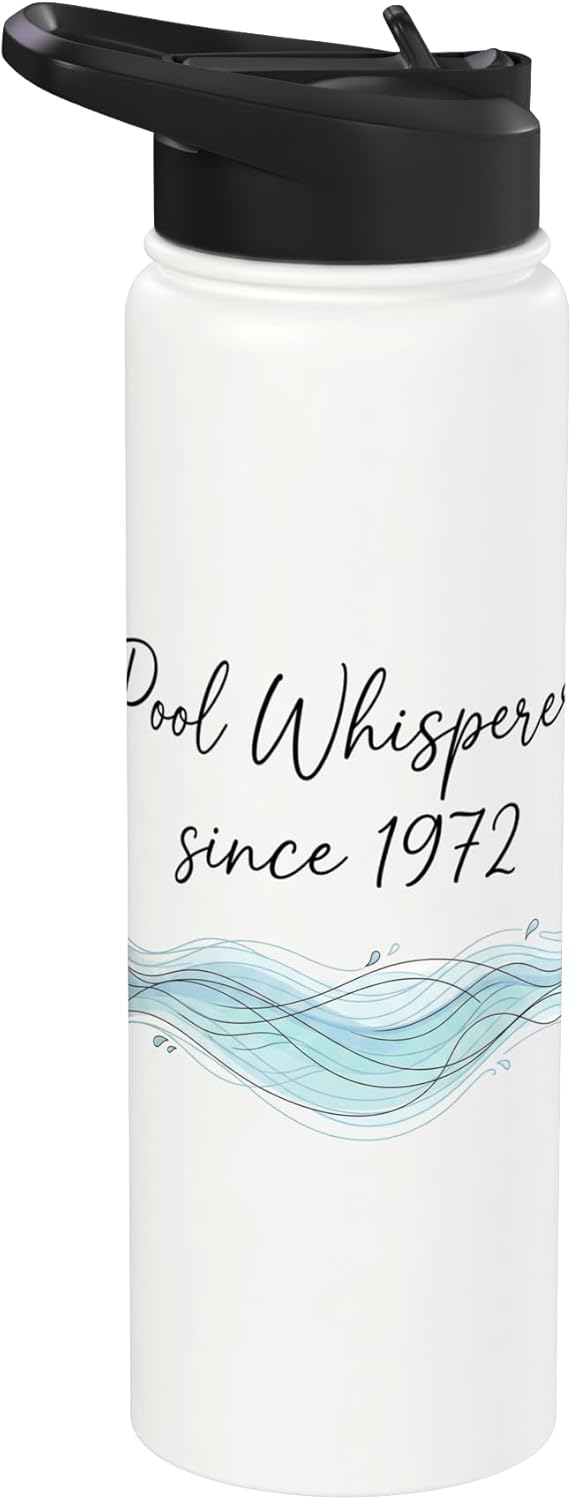 Botella de agua acero inoxidable aislada para piscina