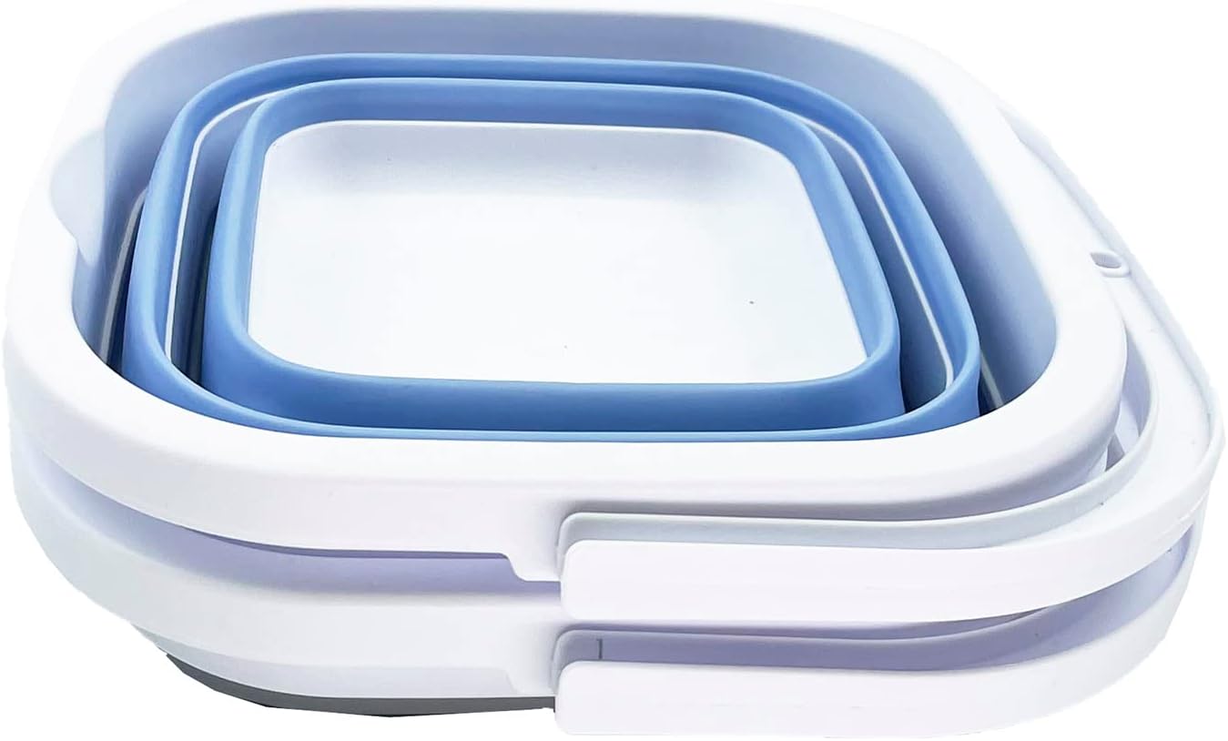 Cubo limpieza rectangular 5L plegable para agua arena camping playa
