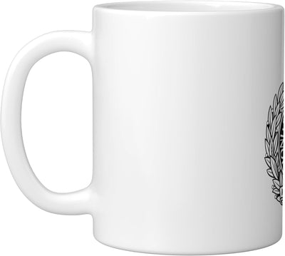 Taza de cerámica Royal Engineers Capbadge negra y blanca