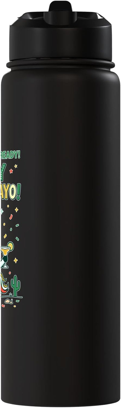 Botella de agua acero inoxidable con diseño fiesta unicornio Cinco de Mayo
