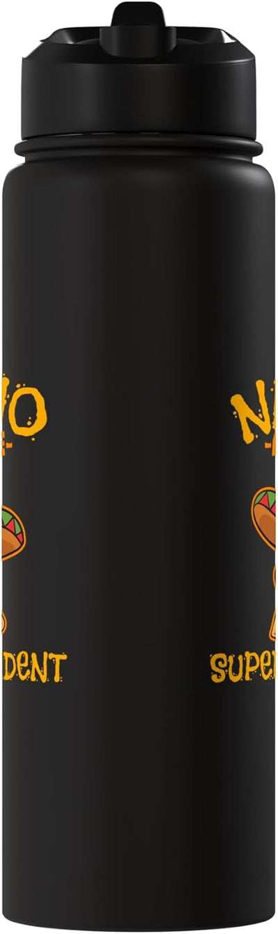 Botella de agua acero inoxidable sin BPA para tacos mexicanos Cinco De Mayo