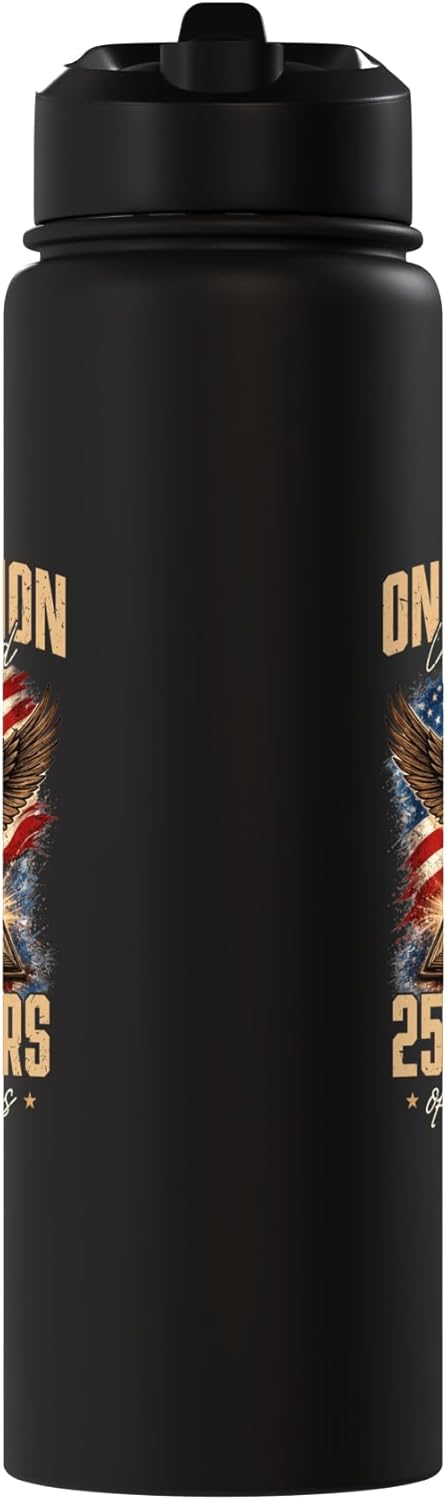 Botella de agua acero inoxidable aislada One Nation Under God