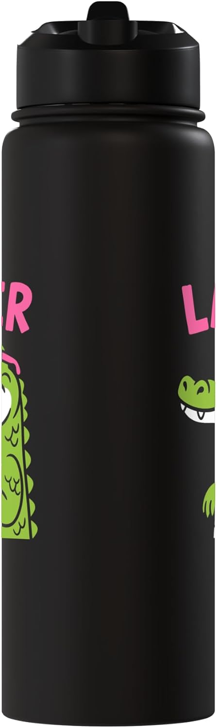 Botella de agua acero inoxidable con tapa de lagarto