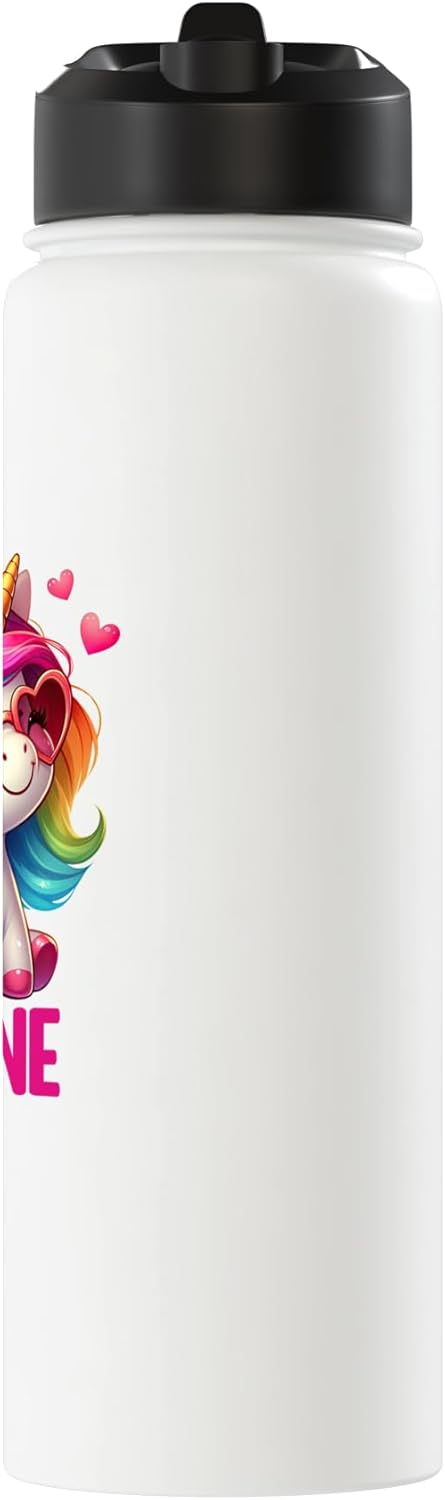 Bottella de agua personalizada unicornio acero inoxidable aislada