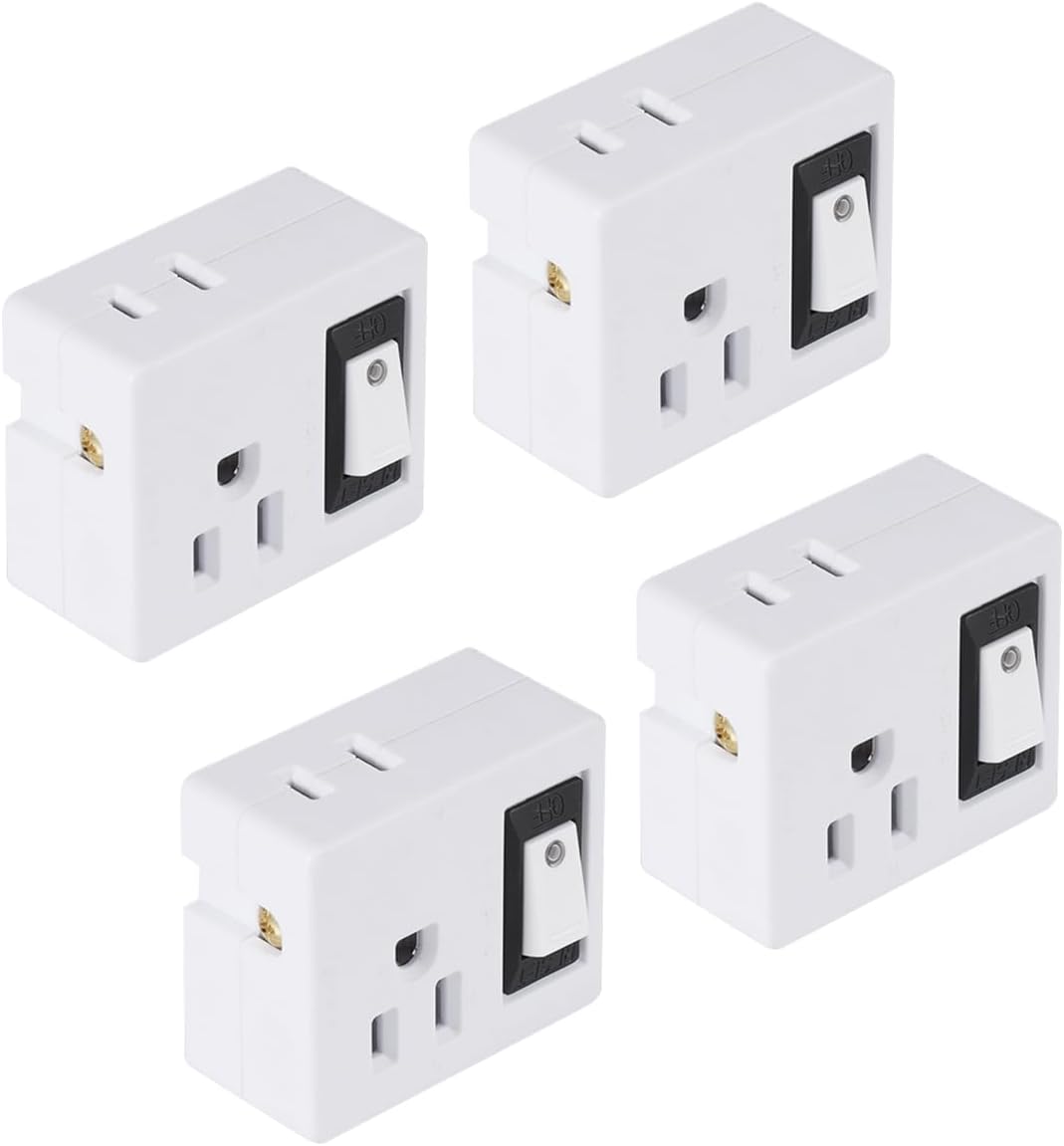 Adaptador pared 3 enchufes con interruptor 4 Pzas
