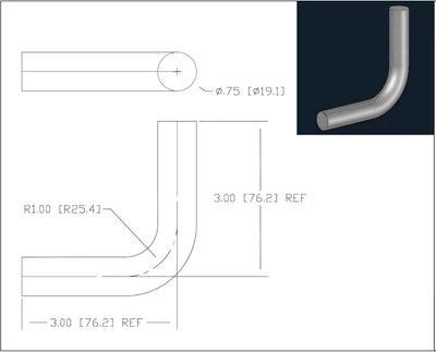 Soporte brazo acero 90° 3/4" acabado molino