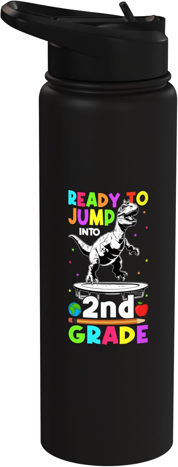 Botella agua acero inox aislada dinosaurio 2do grado