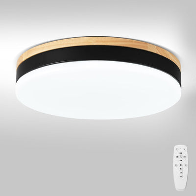 Lámpara techo LED madera control remoto 3CCT cocina