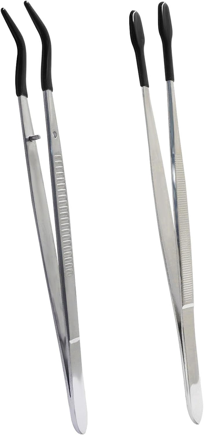 Set 2 Pinzas con Punta de Goma y PVC para Joyería y Laboratorio