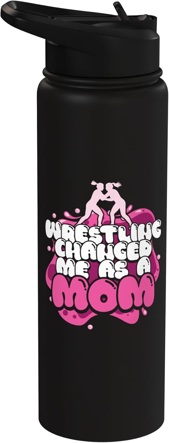 Botella de agua acero inoxidable aislada madre luchadora