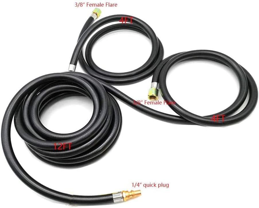 Manguera propano RV 16ft divisor Y para 2 parrillas gas 1/4pulg