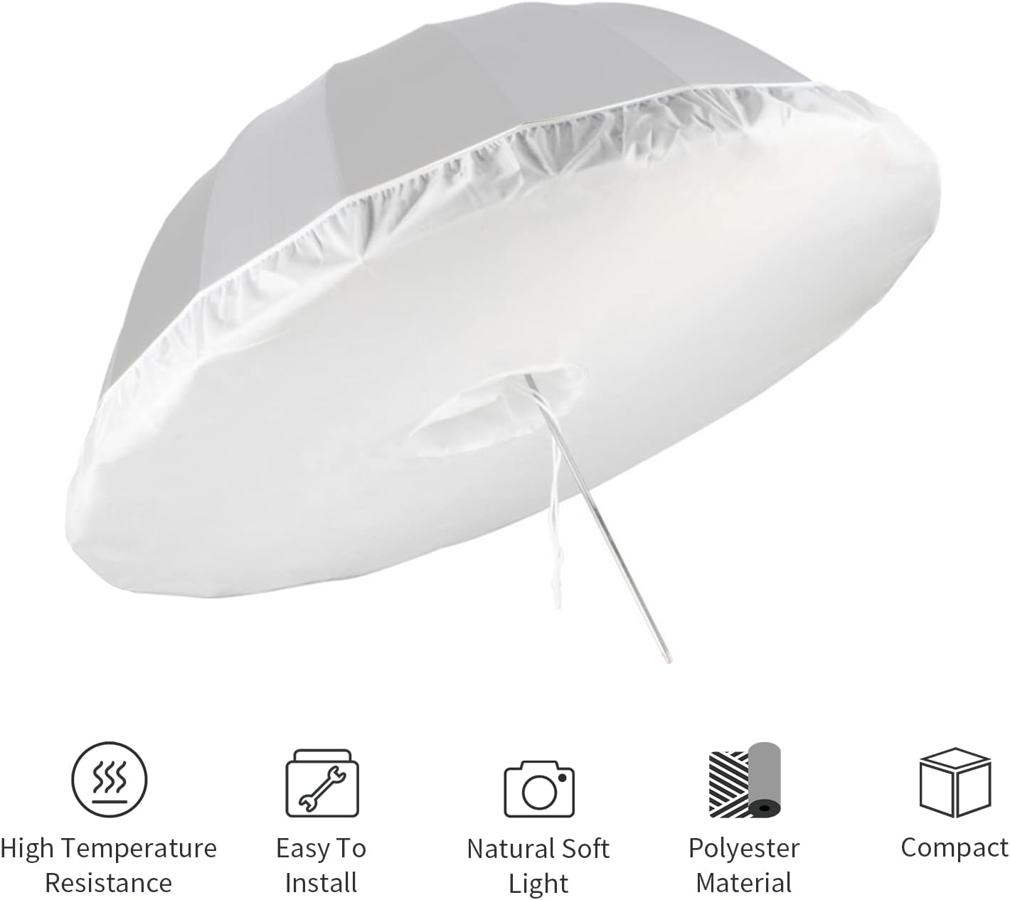 Difusor paraguas tela 41pulg comp para luz flash estudio
