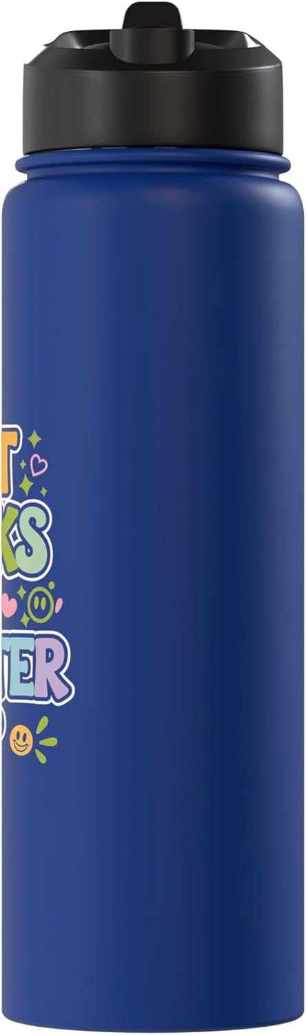 Botella de agua aislada de acero inoxidable con humor infantil
