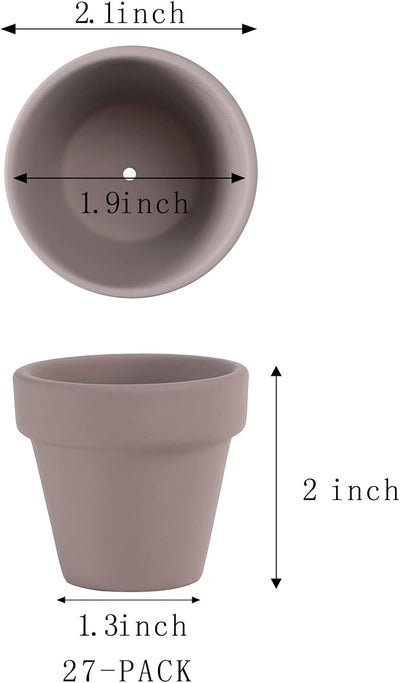 27 Macetas Cerámica Cactus 2.1pulg Terracota