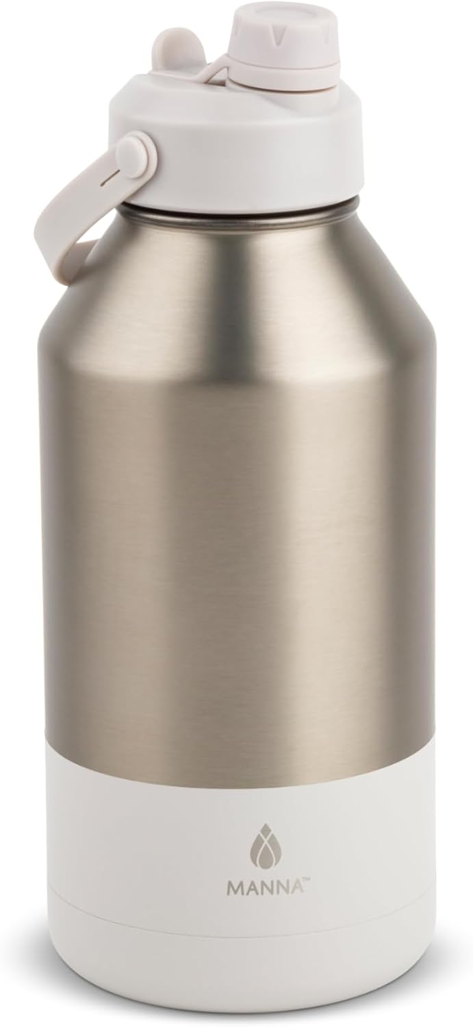 Botella de acero inoxidable Manna Ranger 64 oz color mate sin blanquear