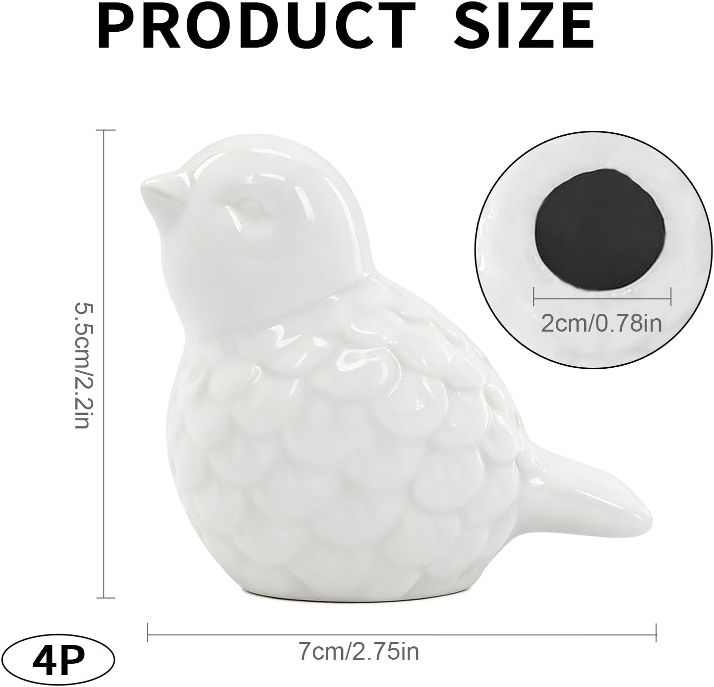 4 Tapas Pájaros Cerámica para Perillas Inodoro