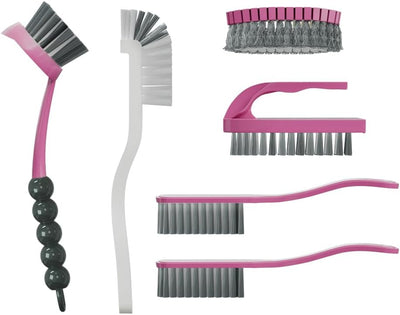 Set 6 Cepillos Limpieza Cocina Baño Uso Doméstico Morado