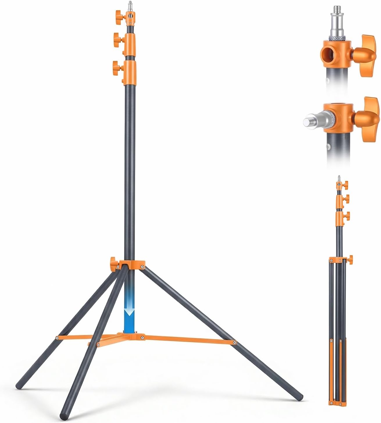 Soporte luz estudio acolchado 9.2ft con 1/4 y 3/8 pulg aluminio