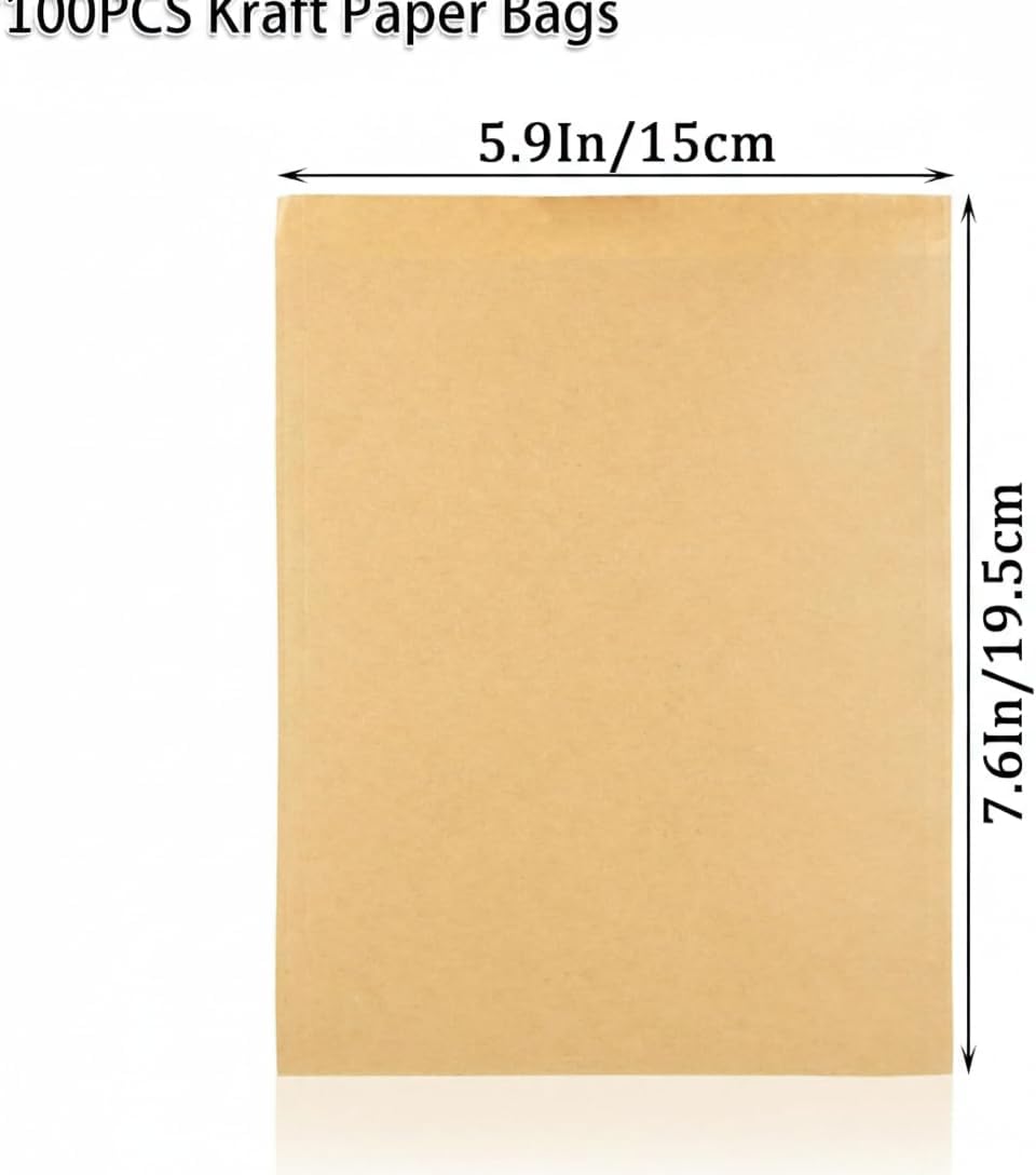 Paquete de 100 bolsas de papel encerado para sándwich 7.9 x 5.9 pulgadas a prueba de grasa