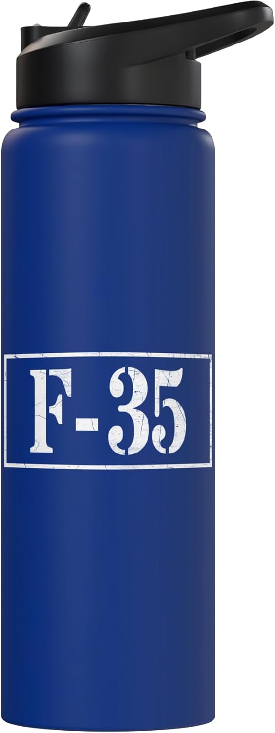 Botella de agua aislada de acero inoxidable F-35 Fighter Crew Aviation Pride