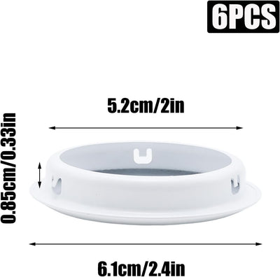 6 Rejillas Ventilación Redondas Acero Inox 2pulg Blanco