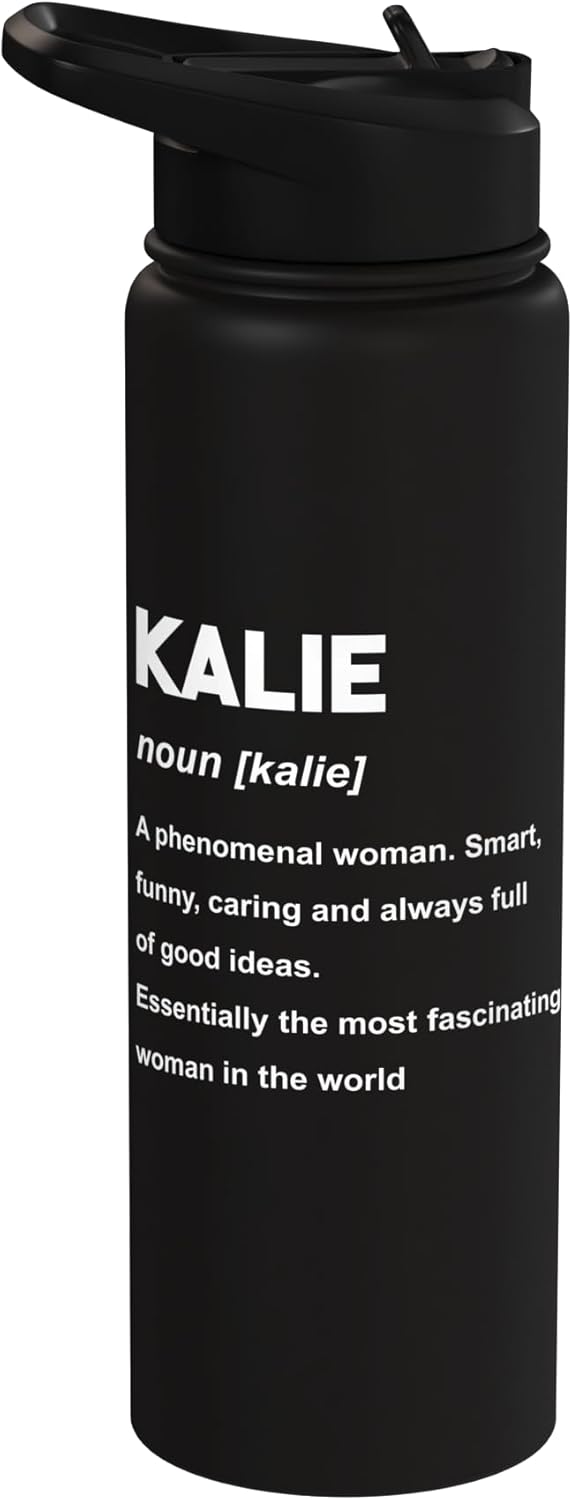 Botella de agua acero inoxidable Kalie Name aislada