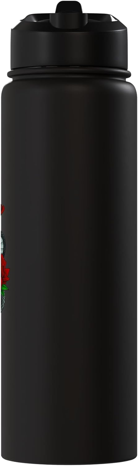 Botella de agua acero inoxidable estilo gothico retro con serpiente rosas