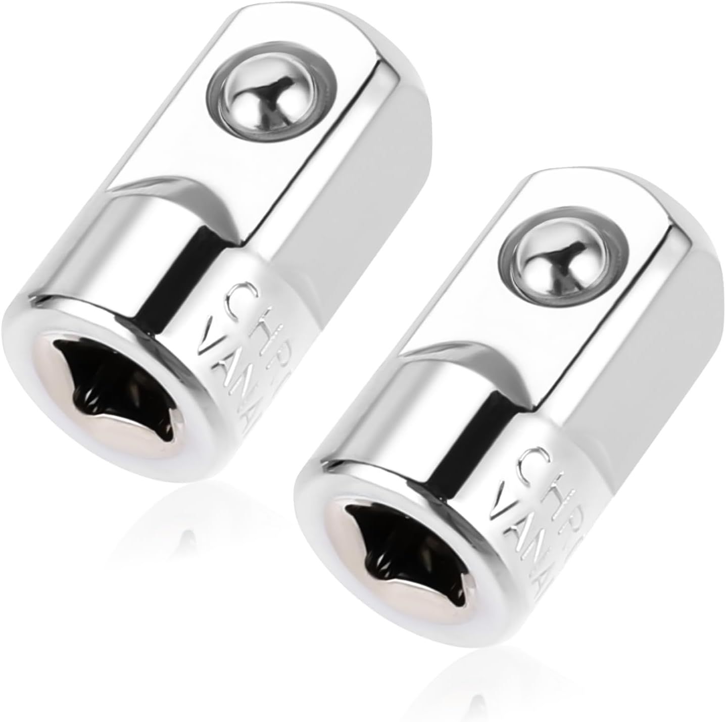 Adaptador enchufe 1/4 pulg a 1/2 pulg acero 2 pzas