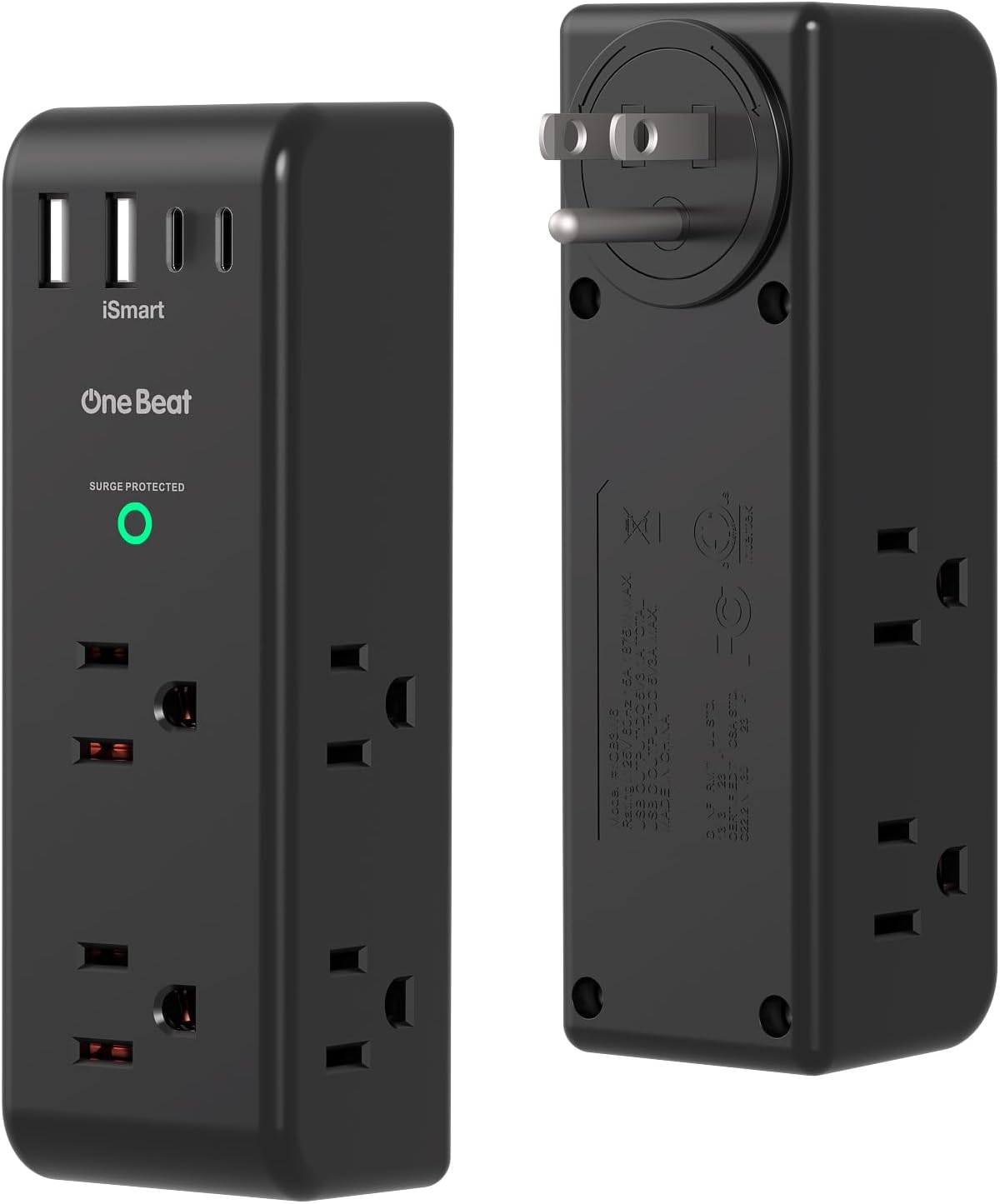 Regleta extensor USB C giratoria 6 tomas 1800J