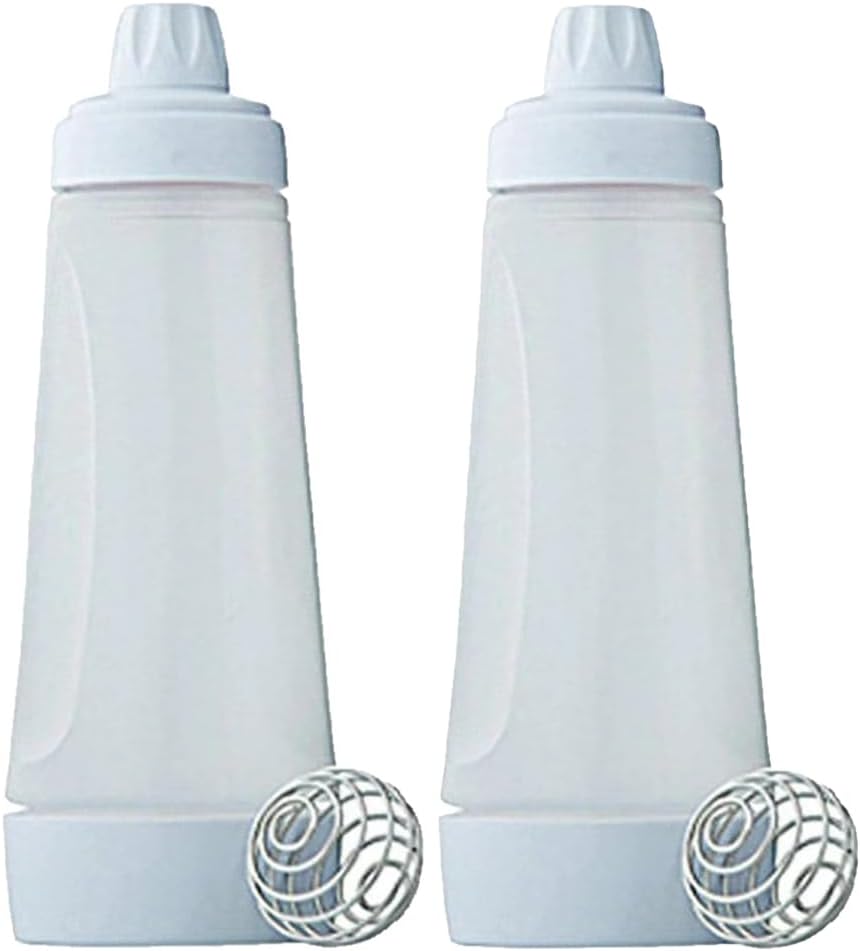 Bote dispensador de masa para panqueques con bola mezcladora y marca de medida