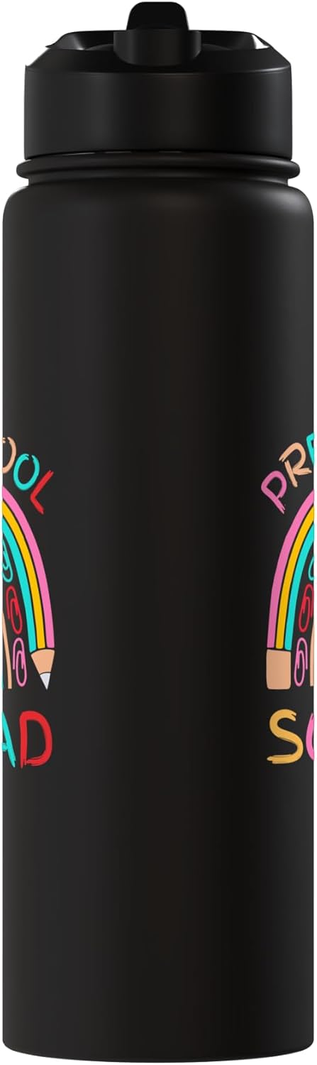Botella de agua acero inoxidable para niños retro Preschool Squad