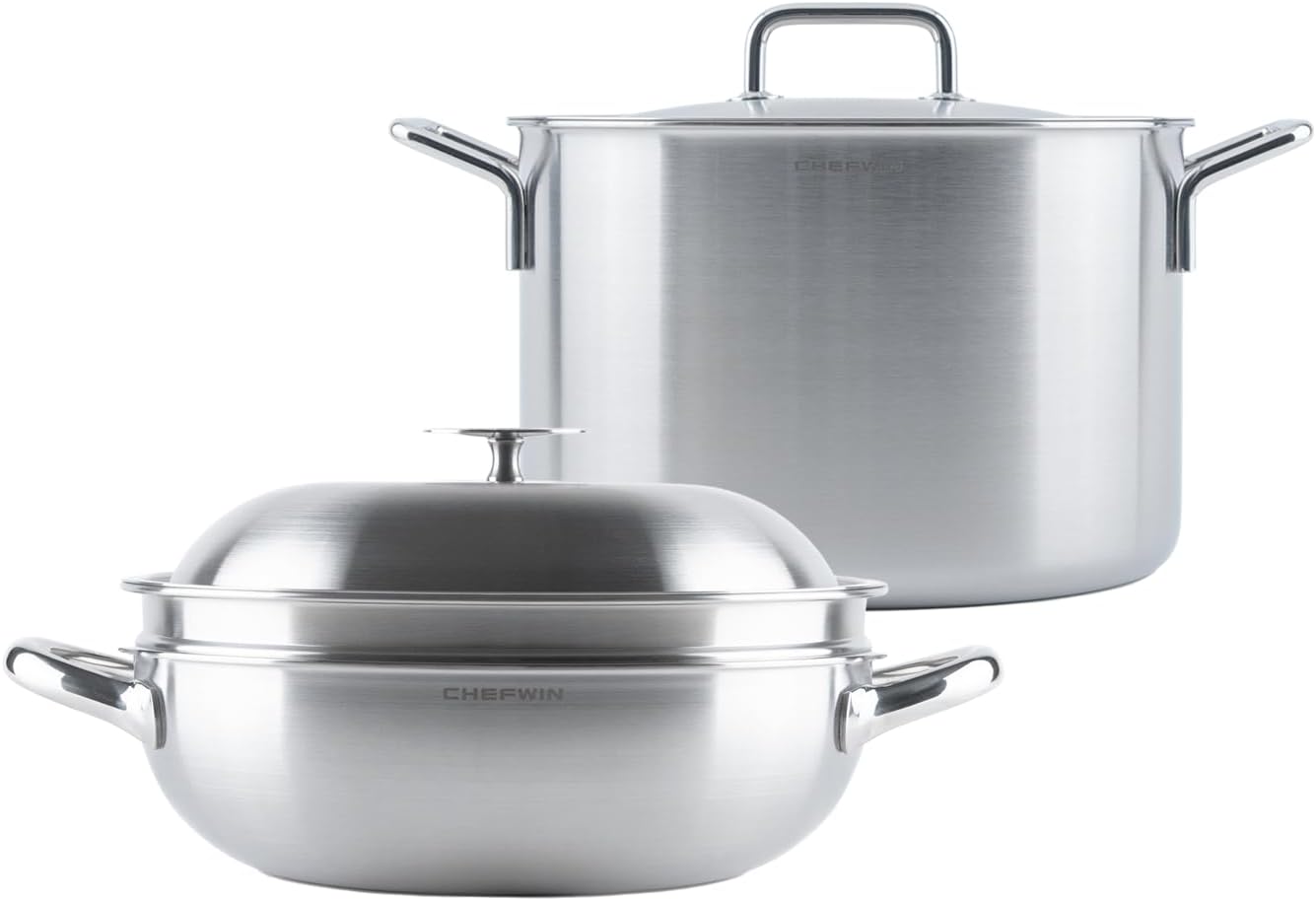 Set 2 Pzas Acero Inox 316 Sartén 11pulg con Tapas