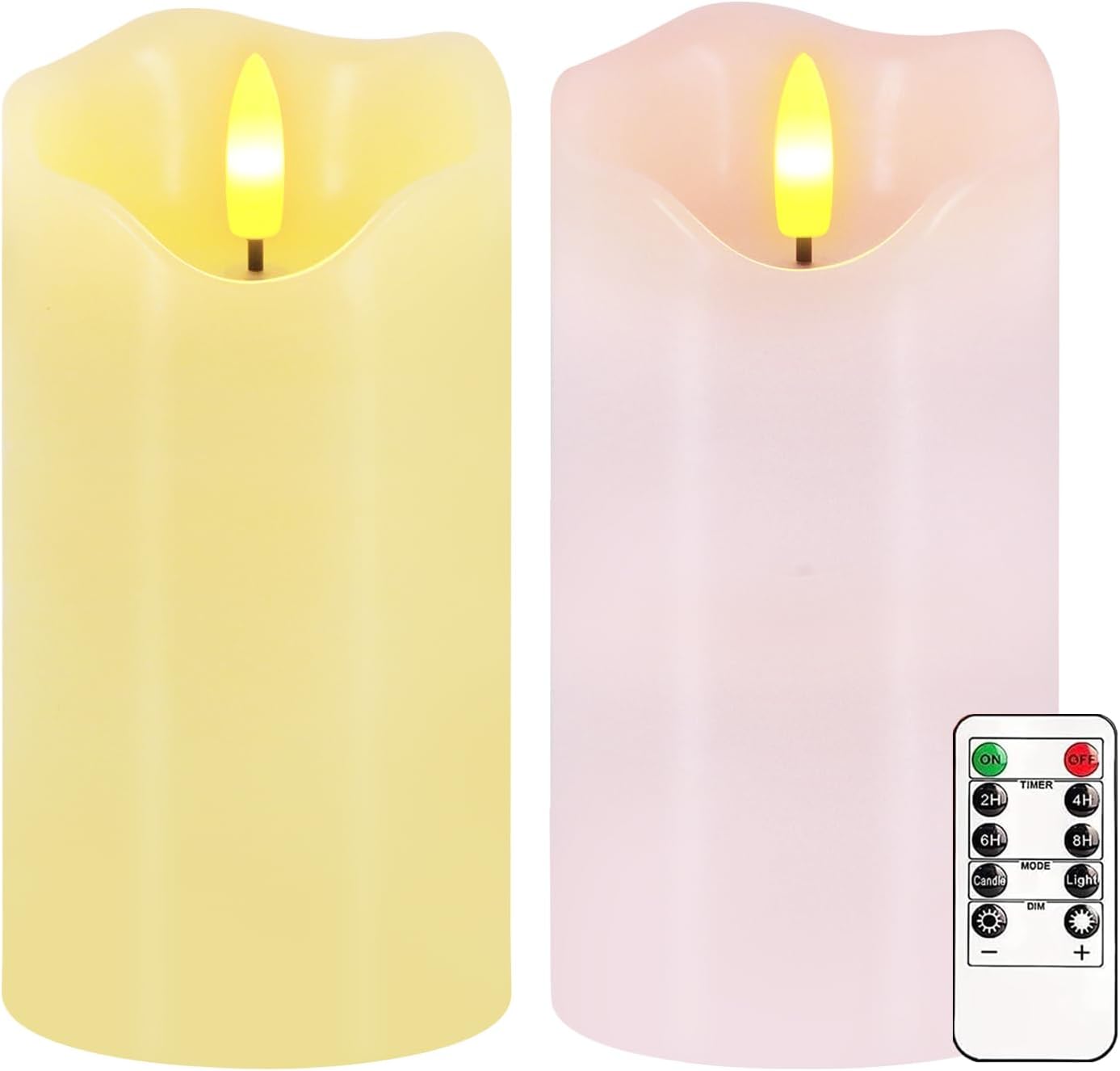 Velas LED parpadeantes sin llama set 2 6x3pulg control remoto