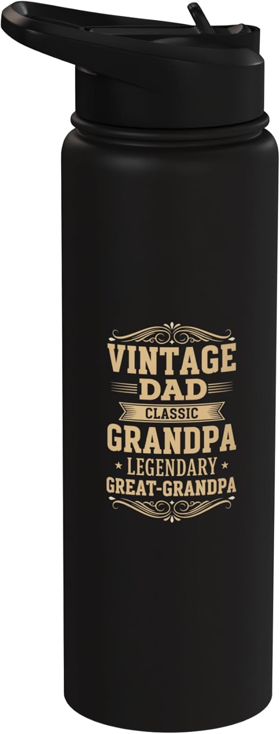 Botella agua acero inox aislada vintage para abuelo