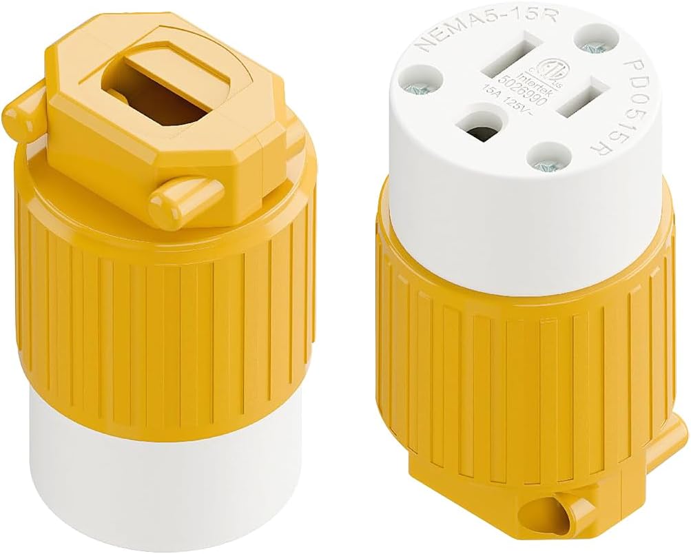 Tomacorriente Nema 5-15R con cable automático 15A 125V