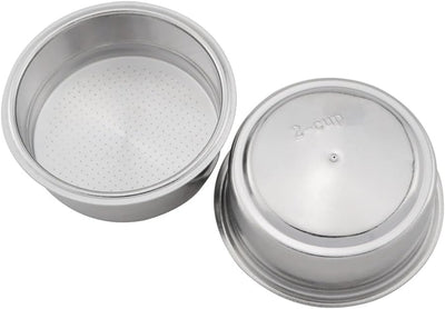 Set 2 filtros acero inox 2.008pulg para espresso con mango plateado