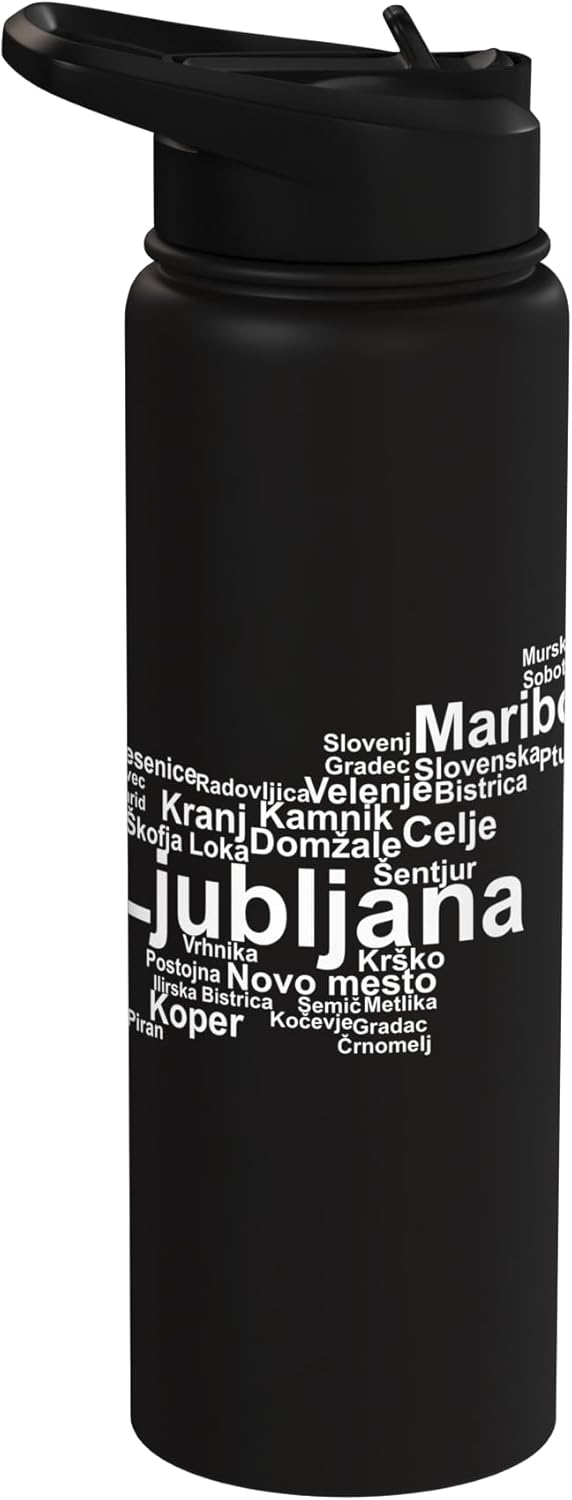 Botella agua acero inox aislada viaje Eslovenia