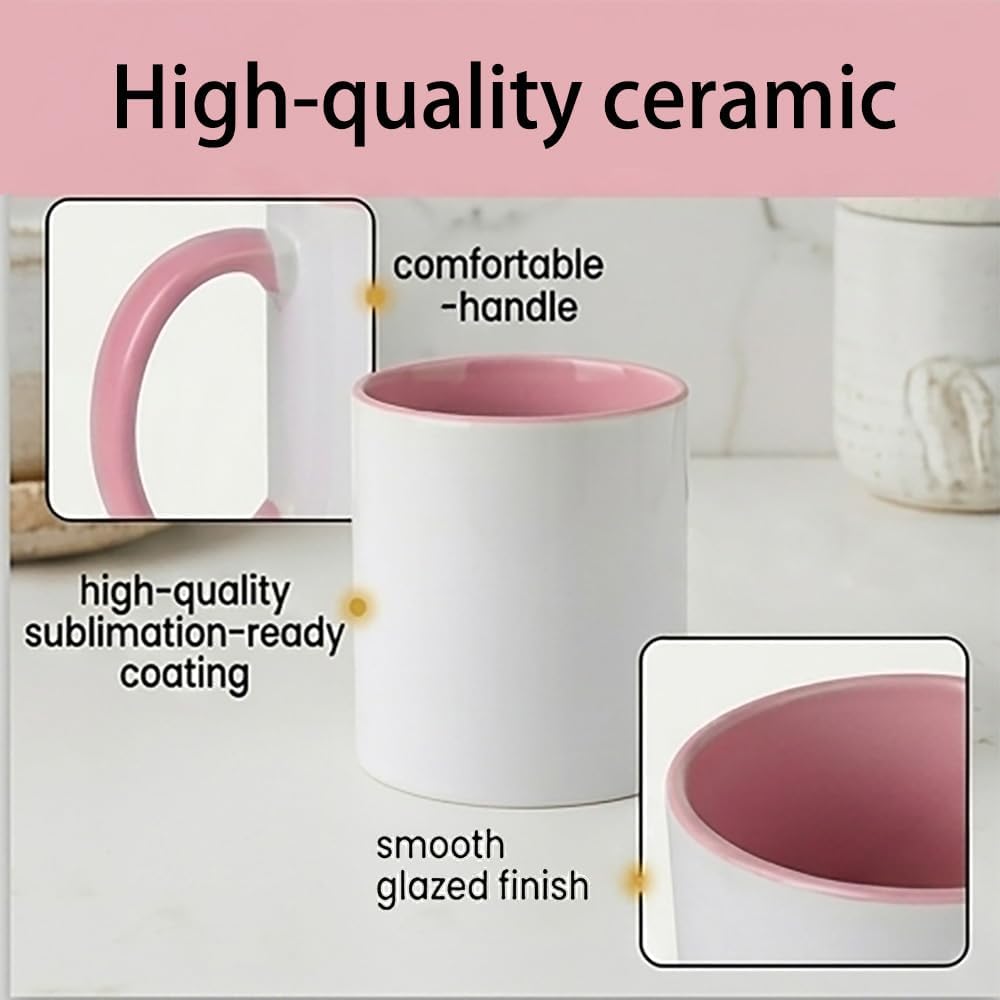 Tazas sublimación 11oz cerámica mango colorido 36uds