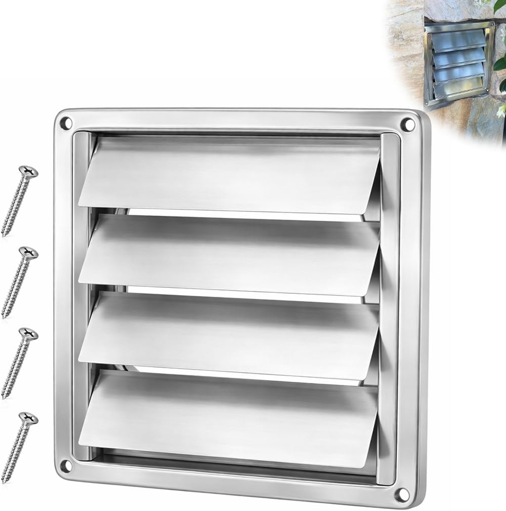 Cubierta ventilación secadora 6pulg acero inox con rejilla