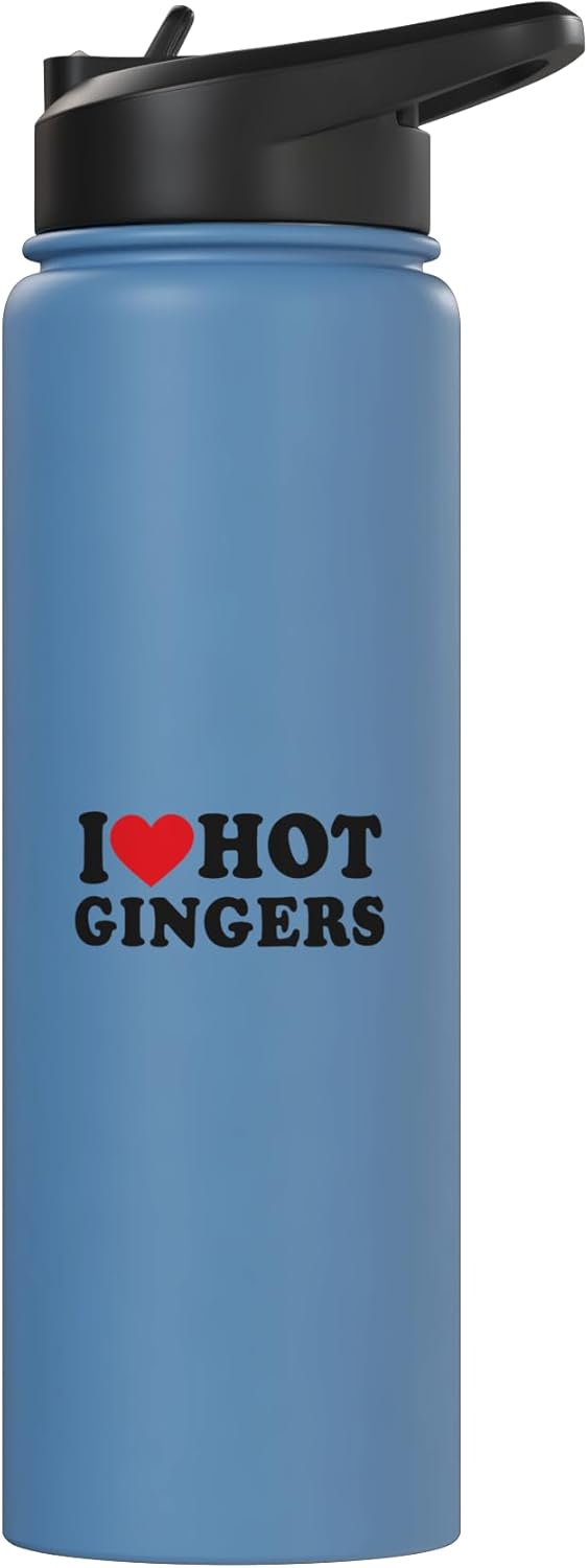 Botella agua acero inox aislada I Heart Hot Gingers