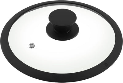Tapa Vidrio Templado 8pulg Borde Silicona Negro Universal