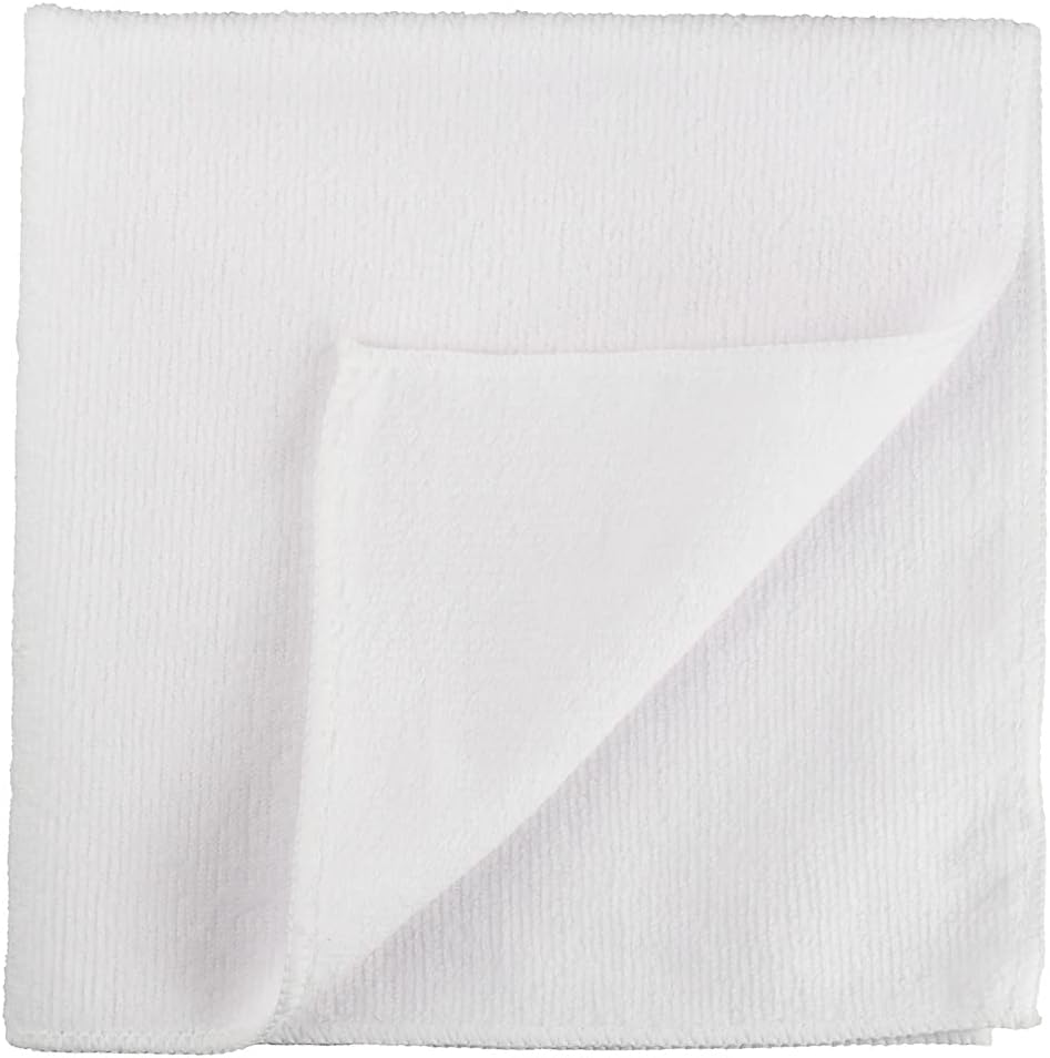 Paños limpieza 16x16pulg microfibra blanca reutilizables