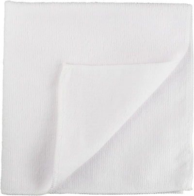 Paños limpieza 16x16pulg microfibra blanca reutilizables