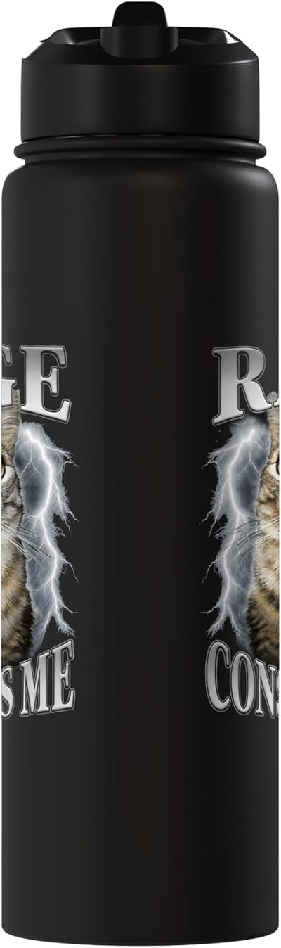 Botella de agua acero inoxidable con diseño gato meme funny