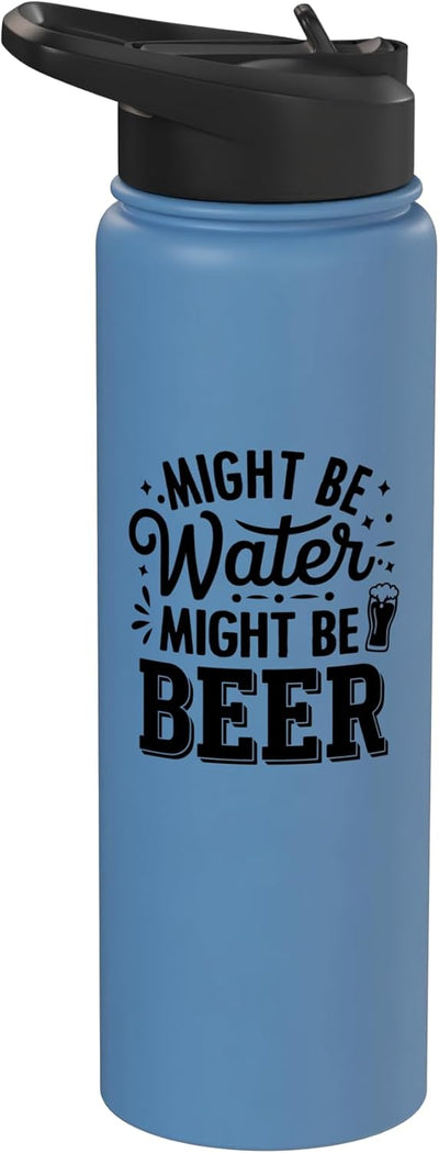 Botella agua acero inox aislada para amantes del cerveza