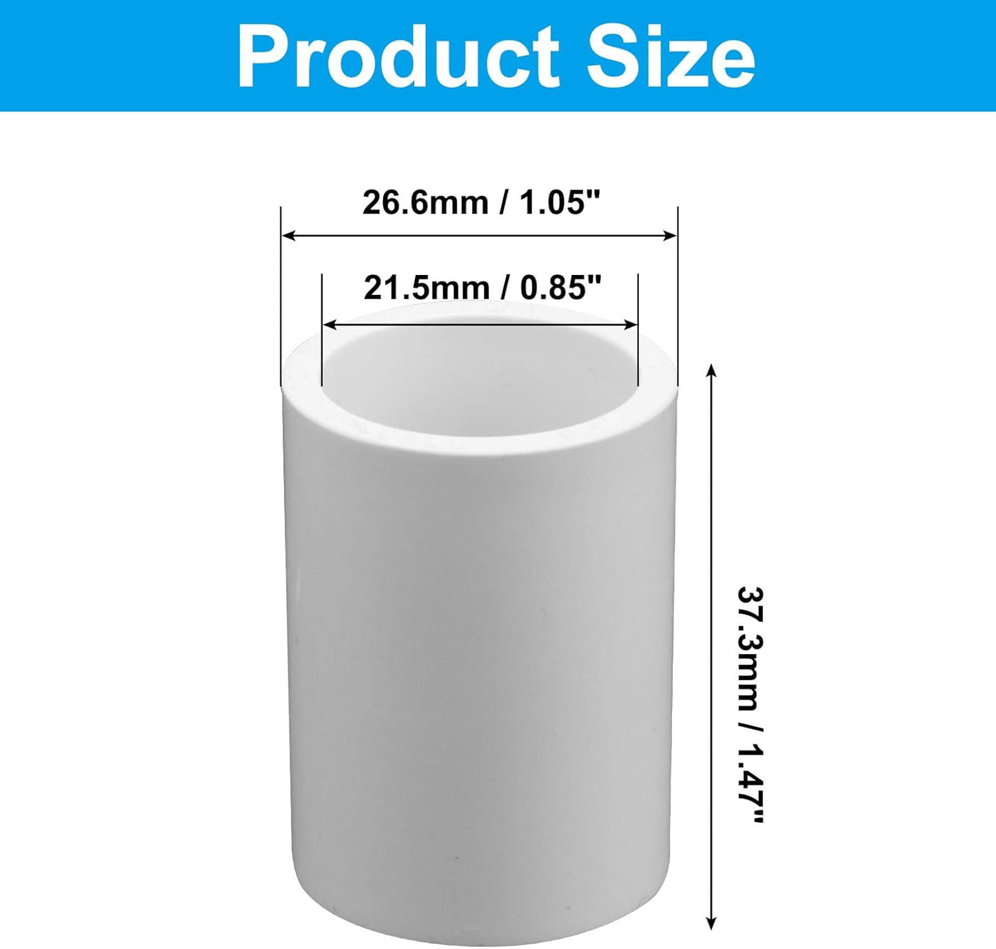 10 Acoplamientos Tubo PVC 1/2pulg Conector Recto Blanco