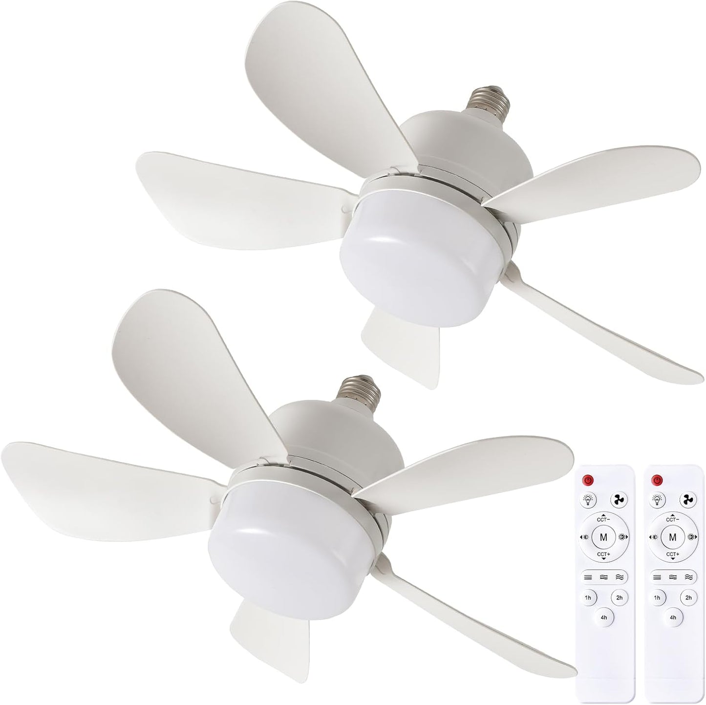 2 Luces Ventilador Enchufe Control Remoto 3000K-6000K Dormitorio