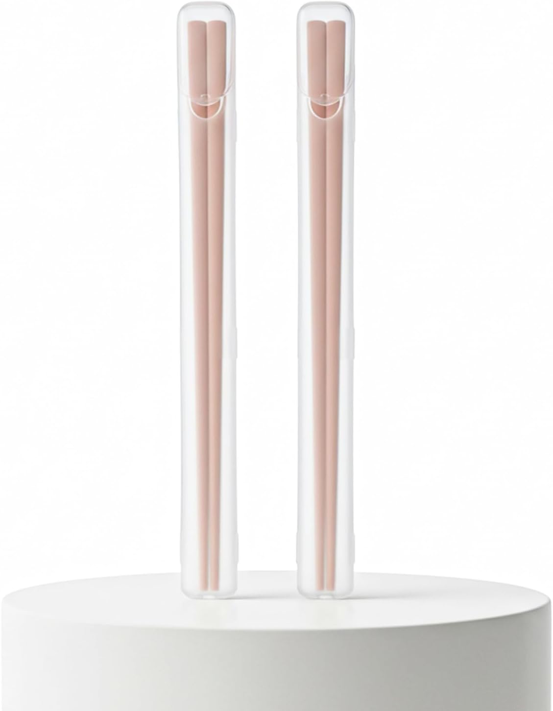Juego de 2 fundas transparentes para palillos con soporte de plástico