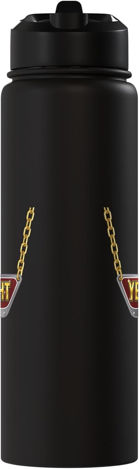 Botella agua acero inox aislada rojo burdeos